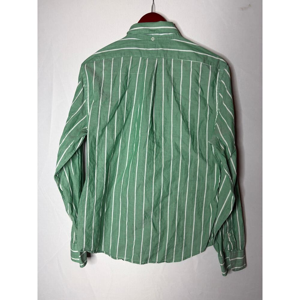 Todd Snyder Green White Stripe button down shirt sz M - Picture 5 of 5